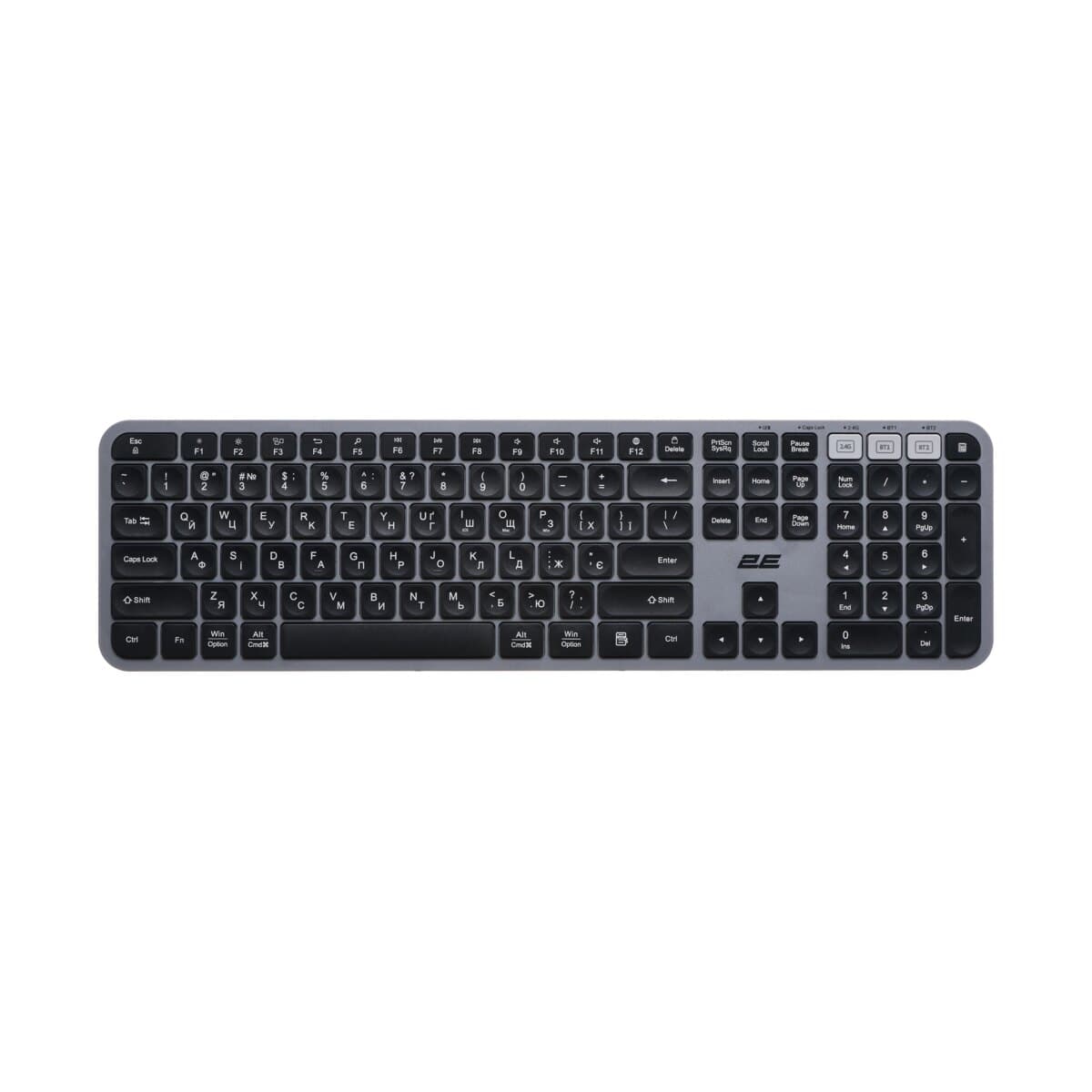 2E membran KS240 110key EN/UK qara-boz simsiz klaviatura