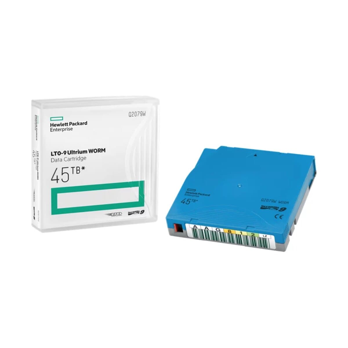HPE LTO-9 Ultrium 45TB WORM Custom Labeled 20 Data Cartridges with Cases