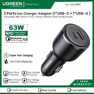 UGREEN 63W avtomobil şarjı