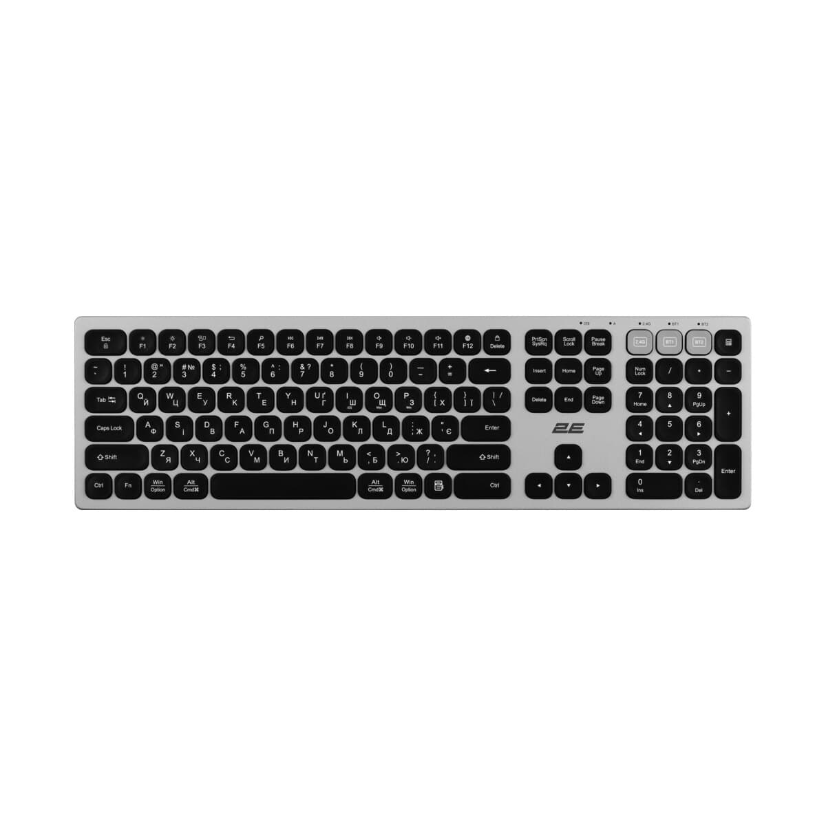 2E membran KS270 109key EN/UK qara-boz simsiz klaviatura
