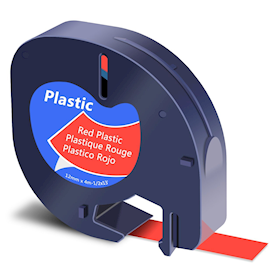DYMO LetraTag 91203 (S0721630) Qırmızı Plastik Etiket Lenti 12mm x 4m