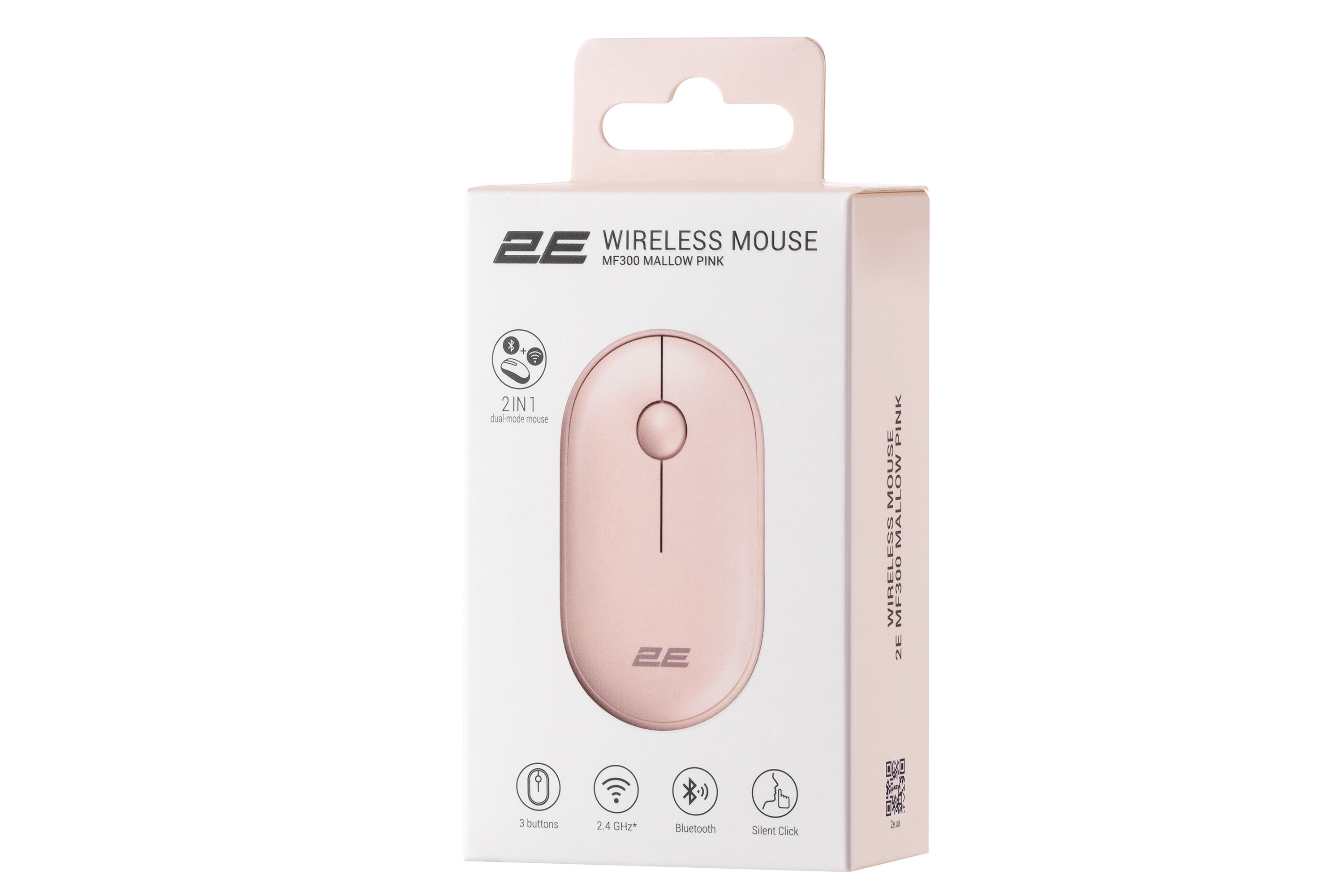 2E MF300 Silent Dual Mode Simsiz Siçan Pink (2E-MF300WPN)