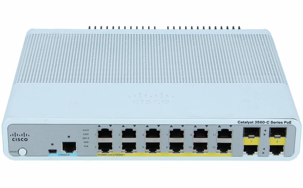 Cisco WS-C3560C-12PC-S Kompakt Gigabit PoE+ Kommutator (işlənmiş)