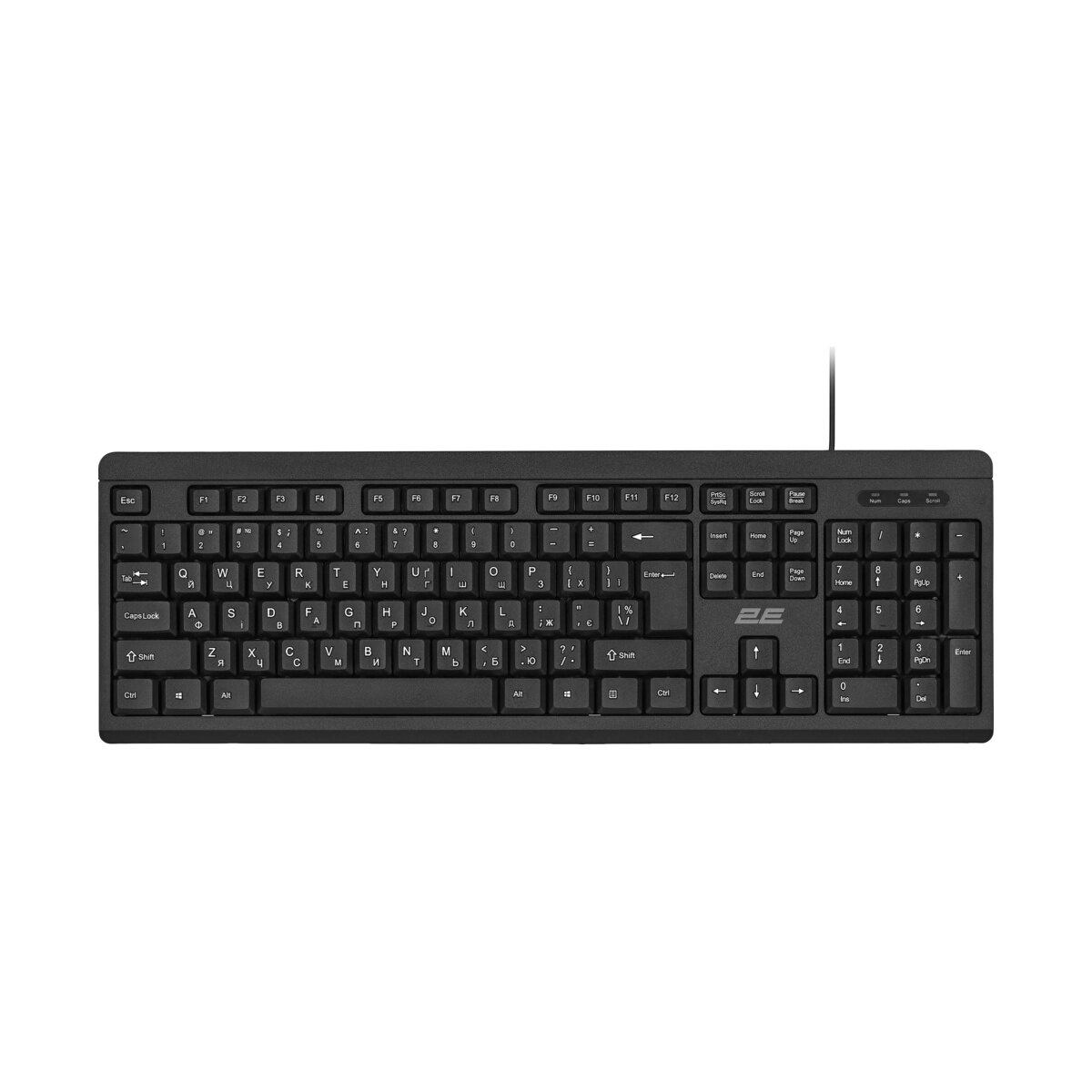 2E membran KS108 104key EN/UK qara naqilli klaviatura