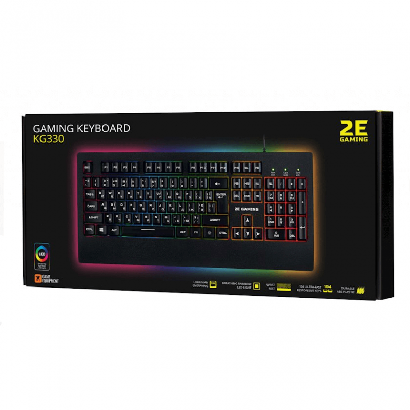 2E Gaming KG330 LED Qara Membran Oyun Klaviaturası (2E-KG330UBK)
