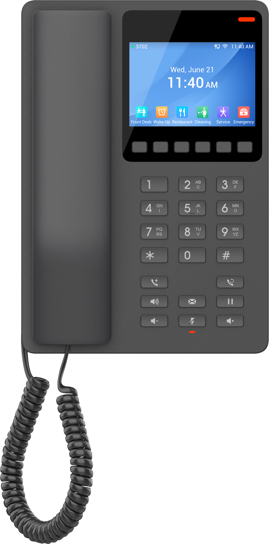 Grandstream GHP631 qara hotel IP telefon