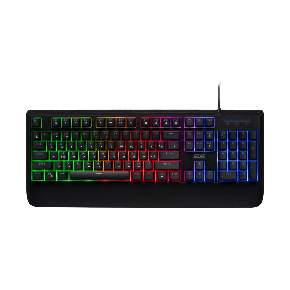 2E Gaming membran klaviatura KG325 104key qara naqilli oyun klaviaturası