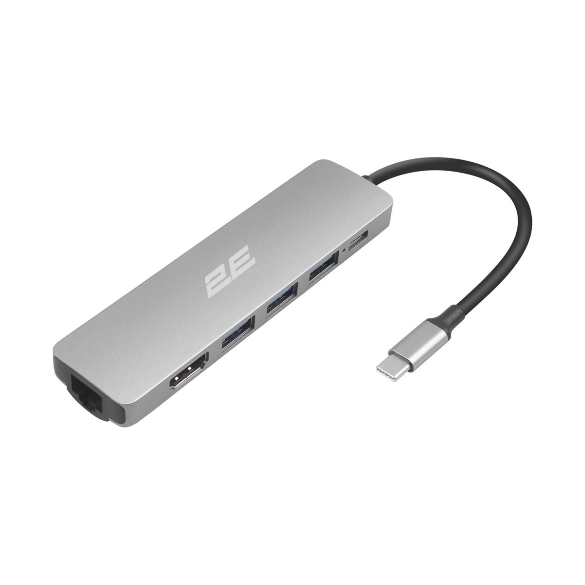 2E 6in1 Slim Aluminum Multi-Port gümüşü USB hub