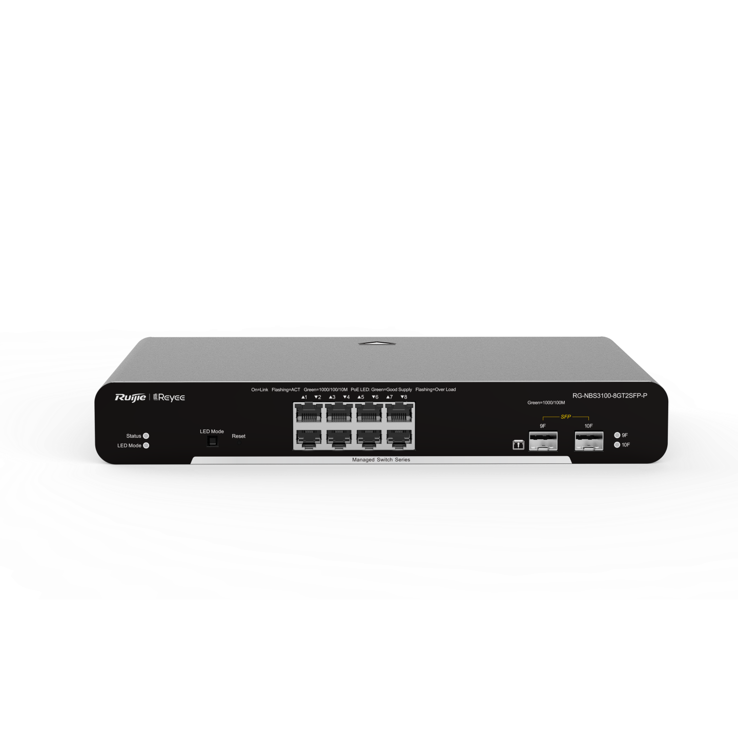 Ruijie Reyee RG-NBS3100-8GT2SFP-P 8-Port Gigabit PoE+ 2 SFP Cloud Fanless Switch (125W)