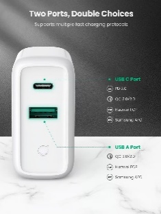 UGREEN 38W şarj cihazı ağ