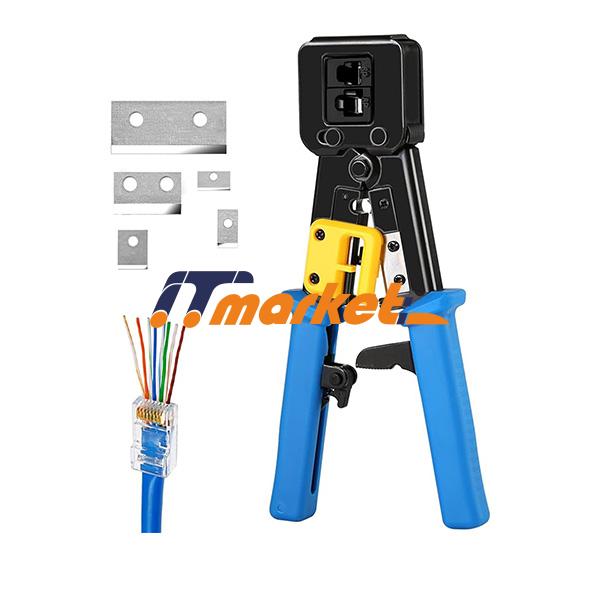 RJ45 Cat5e Cat6 Connector Crimping Tool end Pass Through-1 RJ45 Cat5e Cat6 Connector Crimping Tool end Pass Through-1