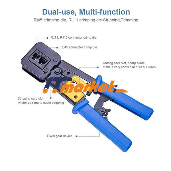 RJ45 Cat5e Cat6 Connector Crimping Tool end Pass Through-4 RJ45 Cat5e Cat6 Connector Crimping Tool end Pass Through-4