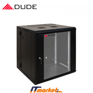 DUDE 12U 600X600 WALL-MOUNTED RACKMOUNT CABINET BLACK (WS3-6612)