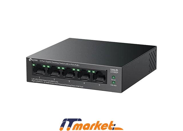 TP-Link LS105GP 5-Port Gigabit Desktop Switch with 4-Port PoE+ 2 TP-Link LS105GP 5-Port Gigabit Desktop Switch with 4-Port PoE+ 2