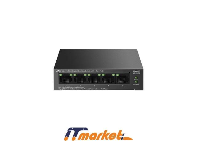 TP-Link LS105GP 5-Port Gigabit Desktop Switch with 4-Port PoE+ 3 TP-Link LS105GP 5-Port Gigabit Desktop Switch with 4-Port PoE+ 3