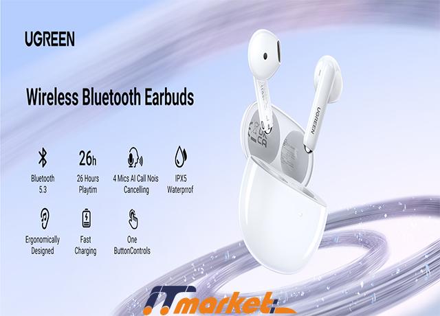 Ugreen HP203 HiTune Max5c Hybrid Active Noise-Cancelling Headphones White -1 Ugreen HP203 HiTune Max5c Hybrid Active Noise-Cancelling Headphones White -1