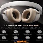 Ugreen HP203 HiTune Max5c Hybrid Active Noise-Cancelling Headphones White -4