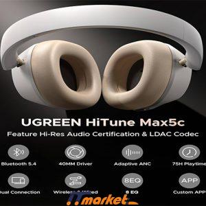 Ugreen HP203 HiTune Max5c Hybrid Active Noise-Cancelling Headphones White -4